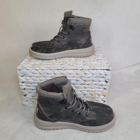 Hey Dude Bradley Woodland Camo Youth 3 Women 4 Ankle Boots Sneakers Outdoor - Picture 2 of 7